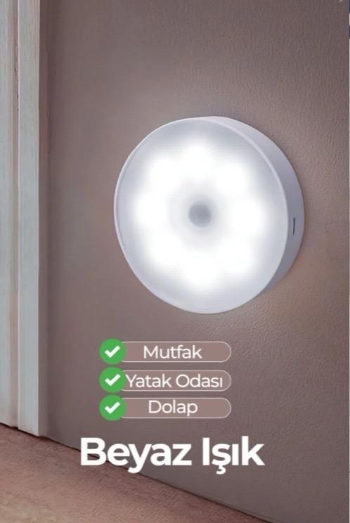 Şarjlı hareket sensörlü LED gece lambası – Mıknatıslı